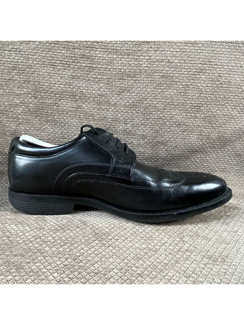NUNN BUSH Men’s Black Wingtip Lace Up Leather Dress Shoes sz 9.5M LIKE NEW - Picture 8 of 16